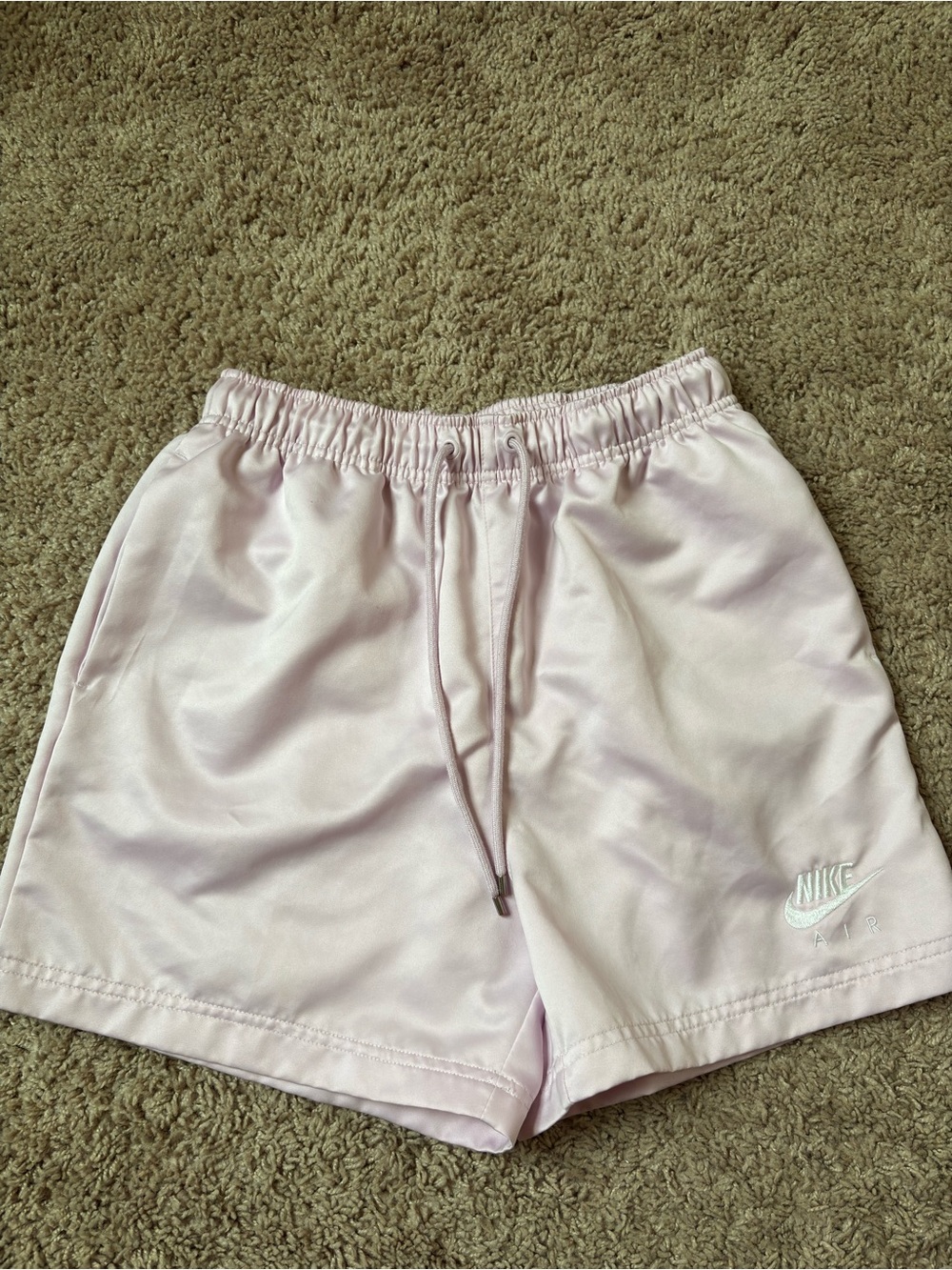 Nike Women's Pale Pink Athletic Shorts with Drawstring